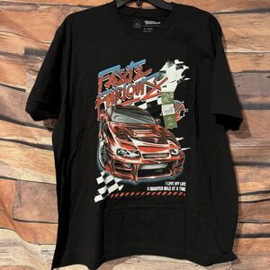 Fast & Furious Men's XL T-Shirt Toyota Supra MK IV Racing Graphic Black Tee NEW